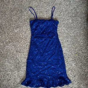 Lucy in The Sky Blue Sequin Cut Out Mini Dress